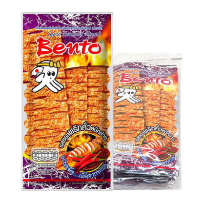 Запечённый кальмар Bento с жареным перцем чили, 18 г, набор 6 шт. (BENTO Roasted Squid Grilled Chili 18g x6)