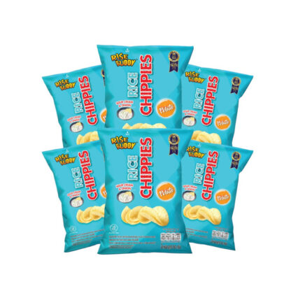 Запечённые рисовые чипсы Rise Buddy Rice Chippies со вкусом сметаны и лука, набор 6 шт. (RISE BUDDY Rice Chippies Baked Rice Crisps Sour Cream & Onion x6)