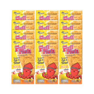 Запечённые рыбные пластинки Fullfish с оригинальным вкусом, 18 г, набор 12 шт. (FULLFISH Seasoned Baked Fish Sheet Original 18g x12)