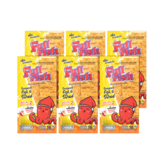 Запечённые рыбные пластинки Fullfish с оригинальным вкусом, 18 г, набор 6 шт. (FULLFISH Seasoned Baked Fish Sheet Original 18g x6)