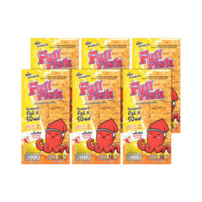 Запечённые рыбные пластинки Fullfish с оригинальным вкусом, 18 г, набор 6 шт. (FULLFISH Seasoned Baked Fish Sheet Original 18g x6)