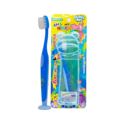 Детская зубная щётка Amnine Joopper Kids Buddy Set для 3–6 лет, голубая (AMNINE Joopper Kids Buddy Set Toothbrush 3-6 years Blue)