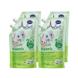 Жидкое средство для стирки детского белья Amusant «Утро», 600 мл (AMUSANT Baby Laundry Detergent Morning Kids Green 600ml)