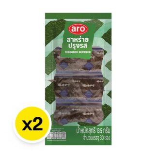 Приправленные водоросли ARO в порционных пакетиках, 13,5 г, набор 2 шт. (ARO Seasoned Seaweed 13.5g x2)