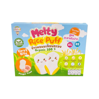 Детские рисовые пуффы с овощами Begin Baby Melty с жасминовым рисом, в банке (BEGIN BABY Rice Puff Melty Jasmine Rice Jar)