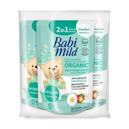 Жидкое средство для стирки детского белья Babi Mild 2 в 1 с кондиционером (сменный блок), 530 мл (BABI MILD Baby Liquid Detergent 2in1 Bioganik with Softener Refill 570ml)