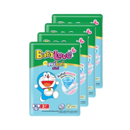Подгузники-трусики Babylove Daynight, размер XL, 3 шт., набор 4 шт. (BABYLOVE Daynight Pants Diapers XL 3pcs x4)