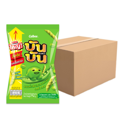 Снек из зелёного горошка Bun Bun оригинальный, 92 г, набор 12 шт. (BUN BUN Green Pea Snack Original 92g x12)