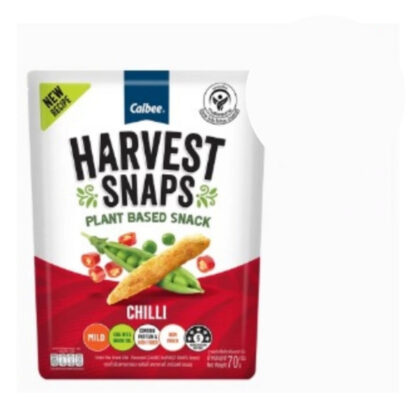 Запечённые снеки из гороха Calbee Harvest Snaps с перцем чили, 70 г (CALBEE Harvest Snaps Baked Pea Crisps Chilli 70 g)