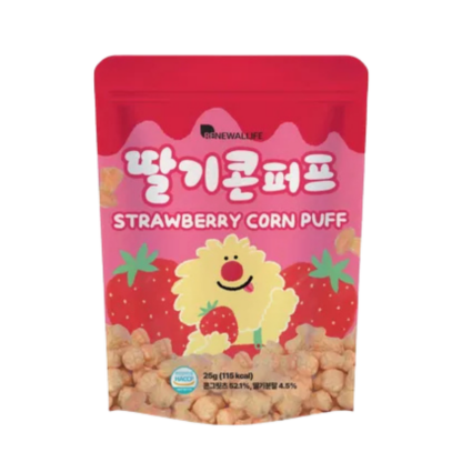 Кукурузные шарики с клубникой Kin's Nature, 25 г (KIN'S NATURE Strawberry Corn Puff 25g)