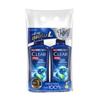 Мужской шампунь Clear Men Cool Sport Menthol, 350 мл, набор 2 шт. (Clear Men Shampoo Cool Sport Menthol 350 ml x2)