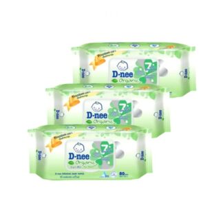 Органические детские влажные салфетки D-nee, 80 шт. (D-NEE Organic Baby Wipes Green 80 sheets)