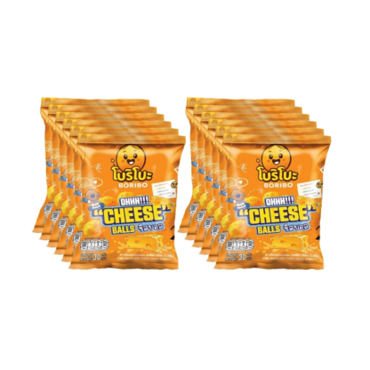 Кукурузные сырные шарики Boribo Cheese Ball, 30 г, набор 12 шт. (BORIBO Cheese Ball Corn Snack 30g x12)