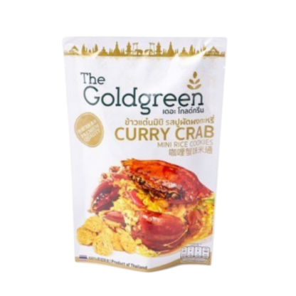 Мини-рисовые крекеры кхао тэн The Goldgreen со вкусом краба в карри, 40 г (THE GOLDGREEN Mini Rice Cookies Curry Crab 40g)