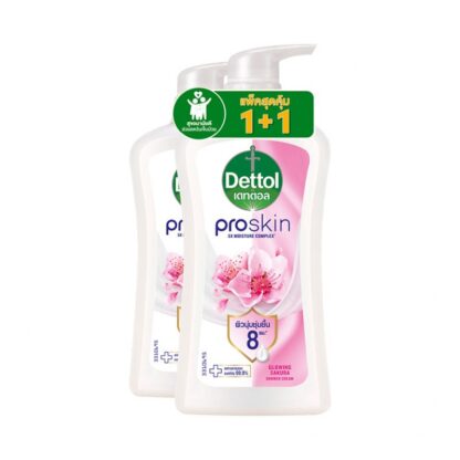 Гель для душа Dettol Pro Skin Glowing Sakura, 450 мл, набор 2 шт. (Dettol Pro Skin Glowing Sakura Shower Gel 450 ml x2)