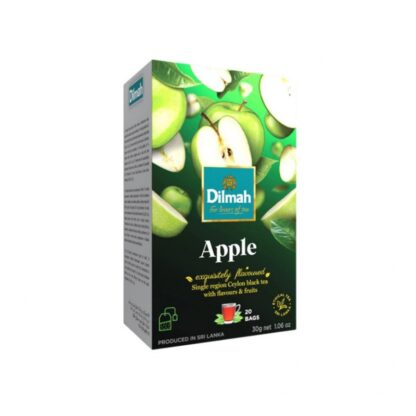 Чёрный цейлонский чай Dilmah с ароматом яблока, 20 пакетиков, 40 г (Dilmah Ceylon Black Tea Apple Flavored 40 g, 20 Sachets)