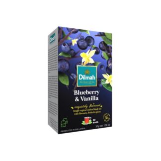 Чёрный цейлонский чай Dilmah с черникой и ванилью, 20 пакетиков, 40 г (DILMAH Ceylon Black Tea Blueberry & Vanilla Flavored 40 g (20 sachets))