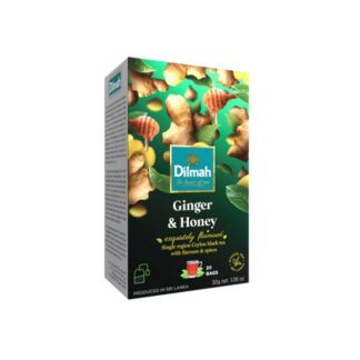 Чёрный цейлонский чай Dilmah с имбирём и мёдом, 20 пакетиков, 40 г (DILMAH Ceylon Black Tea Ginger And Honey Flavored 40 g (20 sachets))