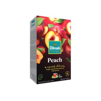 Цейлонский чёрный чай Dilmah с персиком, 20 пакетиков, 40 г (Dilmah Ceylon Black Tea Peach Flavoured, 20 sachets)