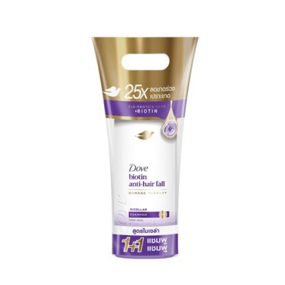 Шампунь Dove Micellar + Vitamin против выпадения волос, 360 мл, набор 2 шт. (Dove Micellar + Vitamin Anti-Hairfall Shampoo 360 ml x2)