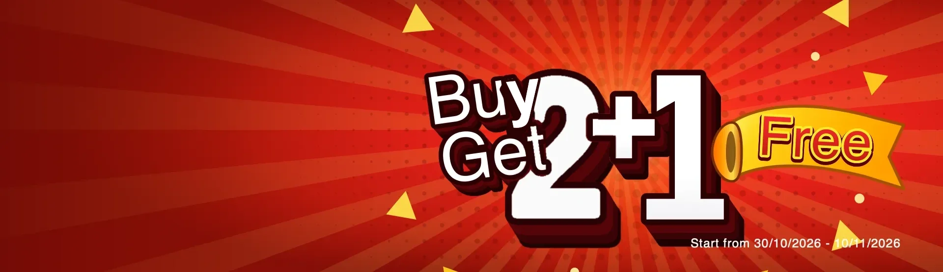 Акция 2+1 — Buy 2 Get 1 Free, с 30.10.2026 по 10.11.2026