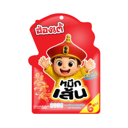 Снек из конняку Hongtewee «Кальмаровая лапша» со вкусом острого перца, 8 г, набор 6 шт. (HONGTEWEE Konjac Noodle Spicy Flavour 8g x6)