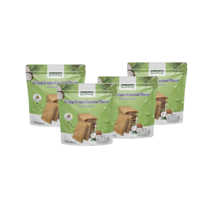 Хрустящие креп-трубочки Snaxfarm со вкусом кокоса, 50 г (SNAXFARM Premium Crispy Crepe Coconut 50g)
