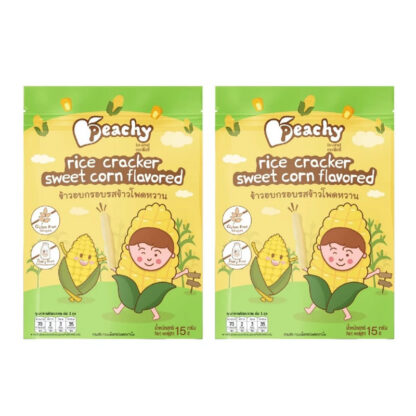 Хрустящие рисовые снеки Peachy со вкусом сладкой кукурузы, набор 2 шт. (PEACHY Rice Crisps Sweet Corn x2)