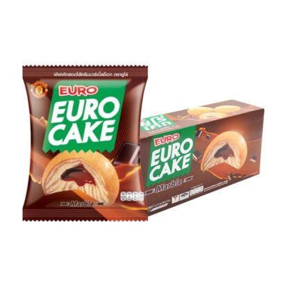 Шоколадное пирожное Euro Cake «Мраморное», 17 г, набор 12 шт. (EURO Chocolate Marble Cake 17g x12)