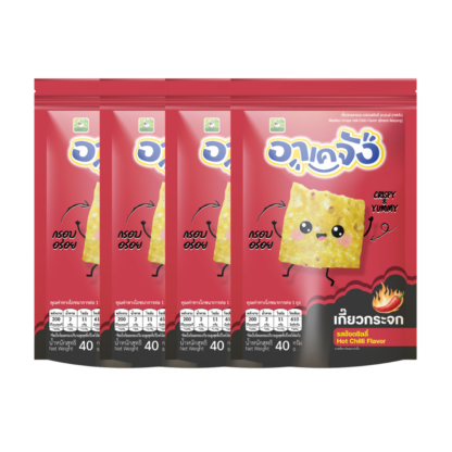 Хрустящие вонтоны Akejang со вкусом острого чили, 40 г, набор 4 шт. (AKEJANG Crispy Wonton Hot Chilli 40g x4)