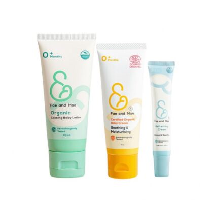 Подарочный набор Fae and Mae Baby Gift Set из 3 предметов, 40 мл, набор 3 шт. (FAE AND MAE Baby Gift Set 3 pcs: Baby Cream 40ml + Calming Baby Lotion 60ml + Refreshing Cream 25ml x3)