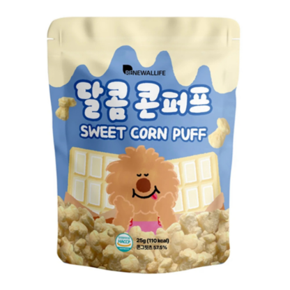 Кукурузные шарики со сладкой кукурузой Kin's Nature, 25 г (KIN'S NATURE Sweet Corn Puff 25g)