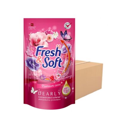 Концентрированный кондиционер для белья Fresh & Soft, розовый, 500 мл, набор 12 шт. (FRESH & SOFT Concentrated Fabric Softener Pink 500ml x12)