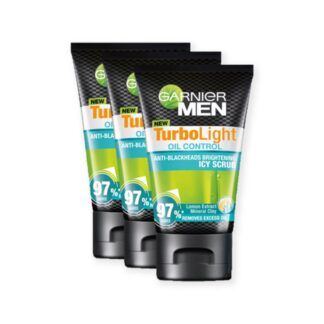 Пенка-скраб для умывания Garnier Men Turbo Light Oil Control Icy, 50 мл, набор 3 шт. (Garnier Men Turbo Light Oil Control Icy Scrub Foam 50 ml x3)