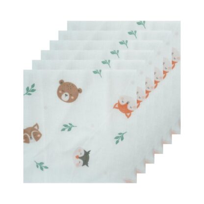 Многоразовые тканевые пелёнки Grace Kids, рисунок Forest Friends, 6 шт., набор 6 шт. (GRACE KIDS Washable Baby Cloth Diapers Forest Friends 6pcs x6)