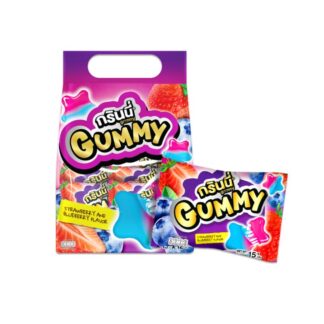 Жевательный мармелад Grinny «Звёздочки», клубника и черника, 15 г (GRINNY Pectin Gummy Star Strawberry and Blueberry Flavor 15g)