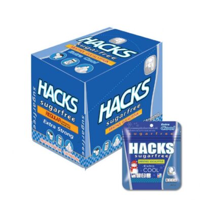 Леденцы без сахара Hacks с ментолом и эвкалиптом, 20,5 г, набор 12 шт. (HACKS Sugar Free Candy Menthol Eucalyptus 20.5g x12)
