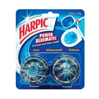 Туалетный блок для бачка Harpic Bluematic, 50 г, набор 2 шт. (HARPIC Bluematic 50g x2)