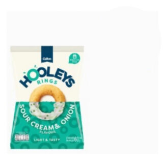 Снек-колечки Hooleys Rings со вкусом сметаны и лука, 60 г (HOOLEYS Rings Sour Cream & Onion 60 g)