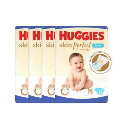 Подгузники на липучках Huggies Skin Perfect Technology Premium, размер M, набор 4 шт. (HUGGIES Skin Perfect Technology Premium Tape Diapers Size M x4)