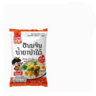 Рисовая лапша Jinjai с острым карри «джангл», 75 г (Jinjai Rice Noodles with Jungle Curry 75 g)