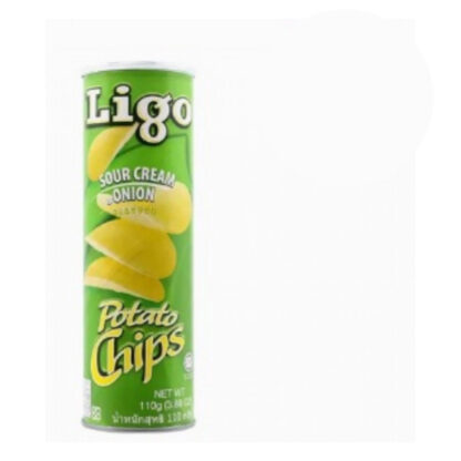 Картофельные чипсы Ligo со сметаной и луком, 110 г (Ligo Potato Chips Sour Cream & Onion 110 g)