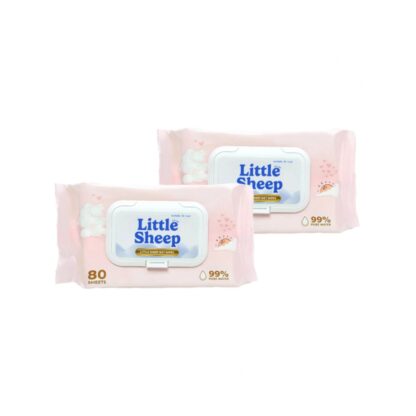 Влажные детские салфетки Little Sheep на чистой воде, 80 шт., набор 2 шт. (LITTLE SHEEP Pure Water Baby Wipes 80 sheets x2)
