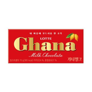 Молочный шоколад Lotte Ghana, 70 г (LOTTE Chocolate Ghana Milk 70g)