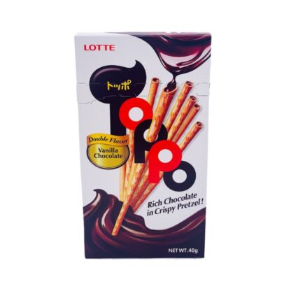 Палочки Lotte Toppo ванильные с шоколадной начинкой, 40 г (LOTTE Toppo Vanilla Chocolate 40 g)