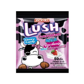 Молочные жевательные конфеты Lush со вкусом клубничного молока, 130 г (Lush Milk Chewy Candy Milk Strawberry 130g)