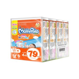 Подгузники-трусики Mamypoko Happy All Day Dry, размер S, 4 шт., набор 4 шт. (MAMYPOKO Pants Happy All Day Dry S 4pcs x4)