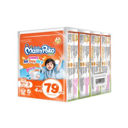 Подгузники-трусики Mamypoko Happy All Day Dry, размер XXL, 3 шт., набор 4 шт. (MAMYPOKO Pants Happy All Day Dry XXL 3pcs x4)