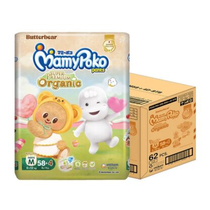 Подгузники-трусики Mamypoko Organic, размер M, 58+4 шт., набор 62 шт. (MAMYPOKO Pants Organic Diapers M 58+4pcs x62)