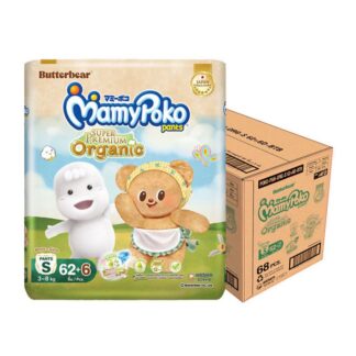 Подгузники-трусики Mamypoko Organic, размер S, 62+6 шт. (MAMYPOKO Pants Organic Diapers S 62+6pcs)